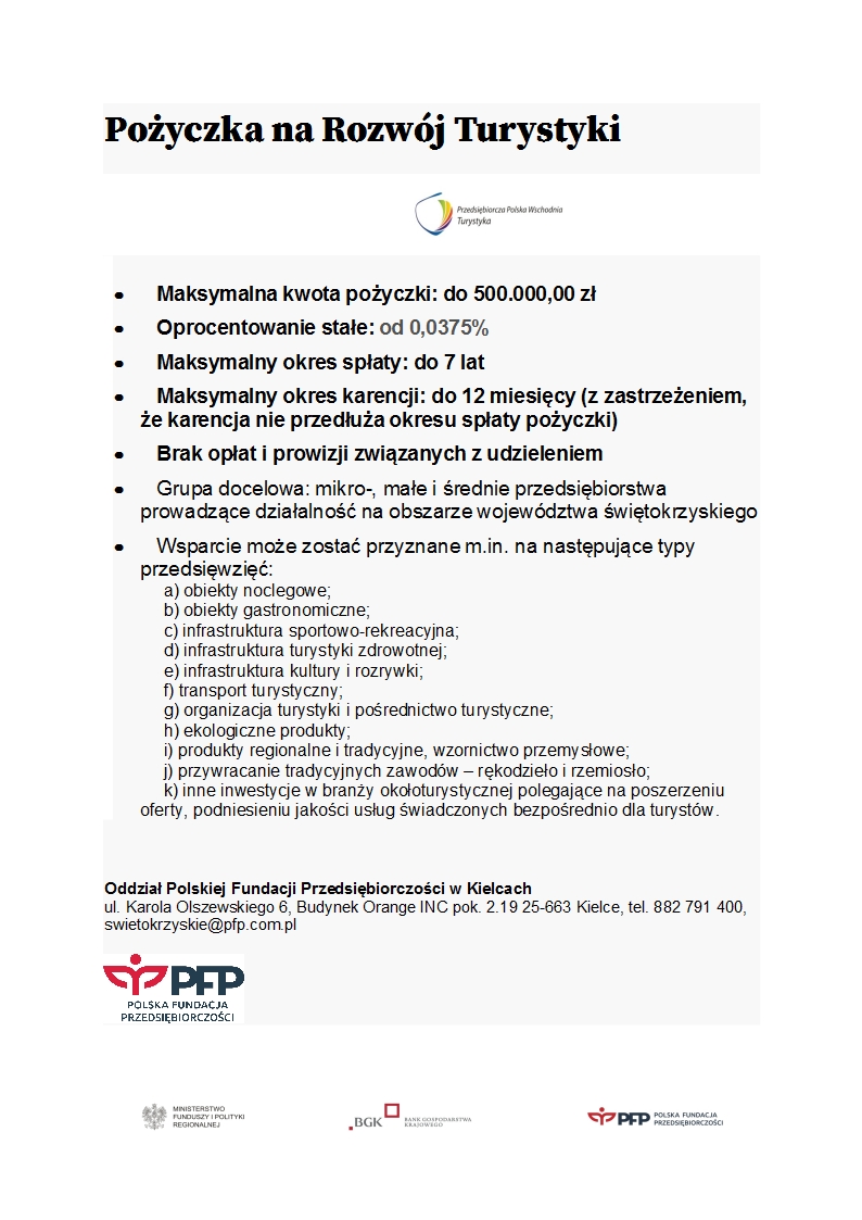 Pożyczka na Rozwój Turystyki